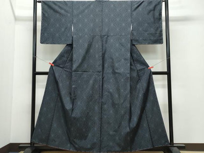 平和屋着物●本場大島紬 麻の葉文 正絹 逸品 未使用 CAAV6513vf