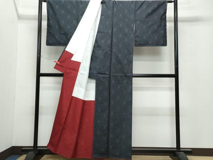 平和屋着物●本場大島紬 麻の葉文 正絹 逸品 未使用 CAAV6513vf