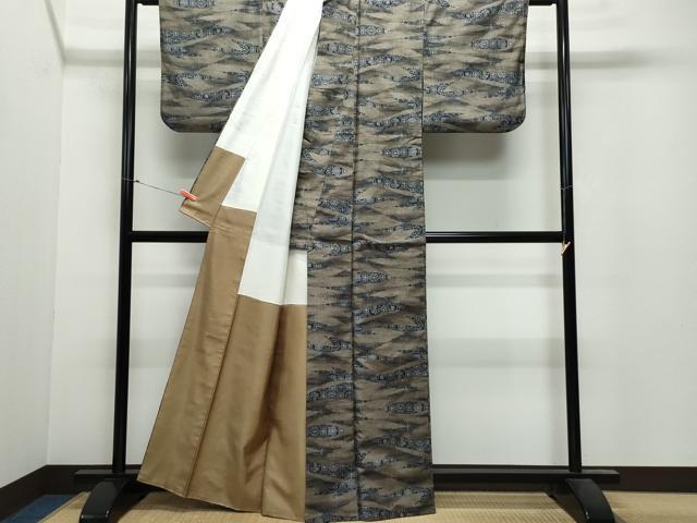 平和屋着物●本場大島紬 7マルキ 吉祥花文 正絹 逸品 CAAV6514vf