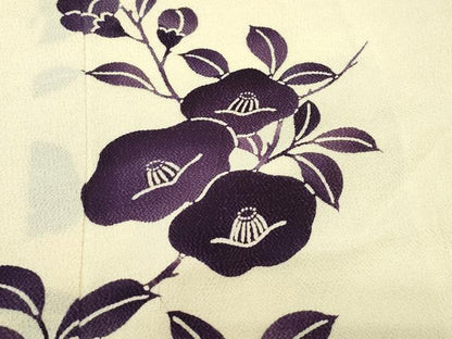 平和屋着物●訪問着 椿 鬼しぼ縮緬 大丸扱い 正絹 逸品 CAAV6540vf