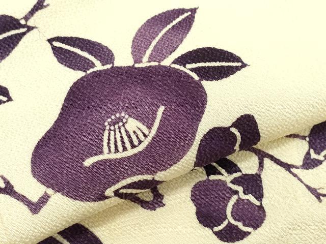 平和屋着物●訪問着 椿 鬼しぼ縮緬 大丸扱い 正絹 逸品 CAAV6540vf