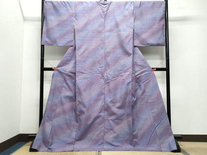 平和屋着物●菅原工房　菅原結作　漢方染紬　霞斜線文　やまと誂製　証紙付き　正絹　逸品　CAAV6544vf