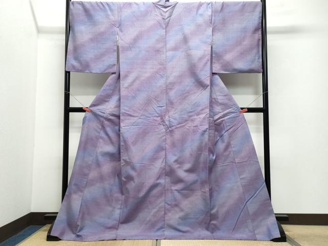 平和屋着物●菅原工房　菅原結作　漢方染紬　霞斜線文　やまと誂製　証紙付き　正絹　逸品　CAAV6544vf