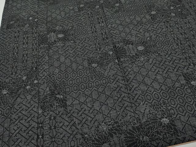 平和屋着物●本場大島紬 7マルキ 吉祥花文 正絹 逸品 CAAV6548vf