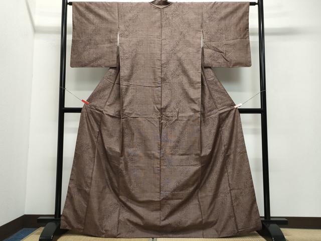 平和屋着物●本場大島紬 9マルキ 枝葉文 正絹 逸品 CAAV6549vf