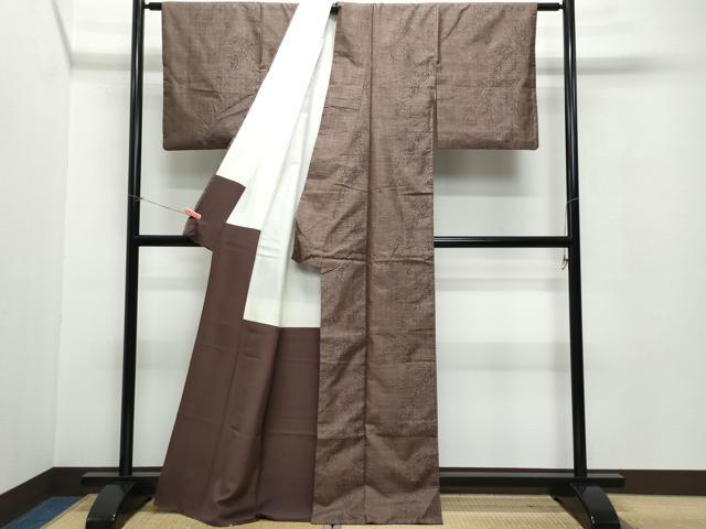平和屋着物●本場大島紬 9マルキ 枝葉文 正絹 逸品 CAAV6549vf