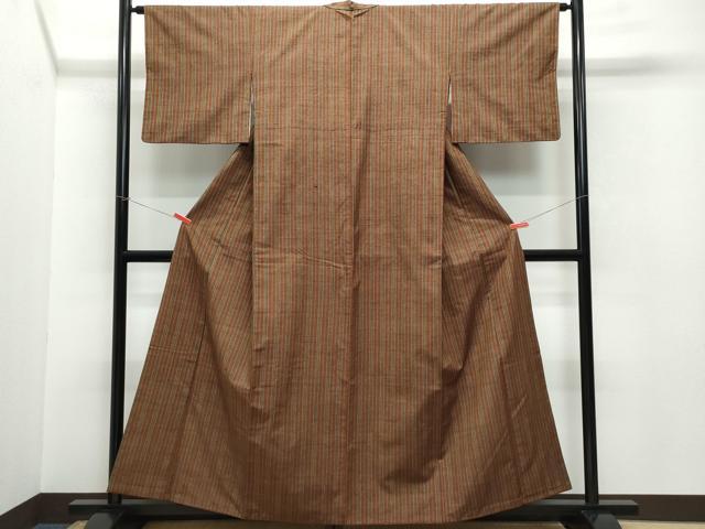 平和屋着物●上質な紬 間道 正絹 逸品 CAAV6555vf