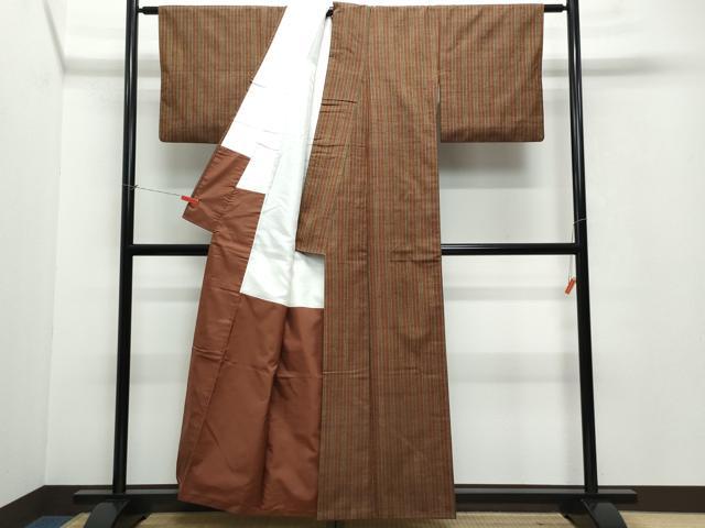 平和屋着物●上質な紬 間道 正絹 逸品 CAAV6555vf