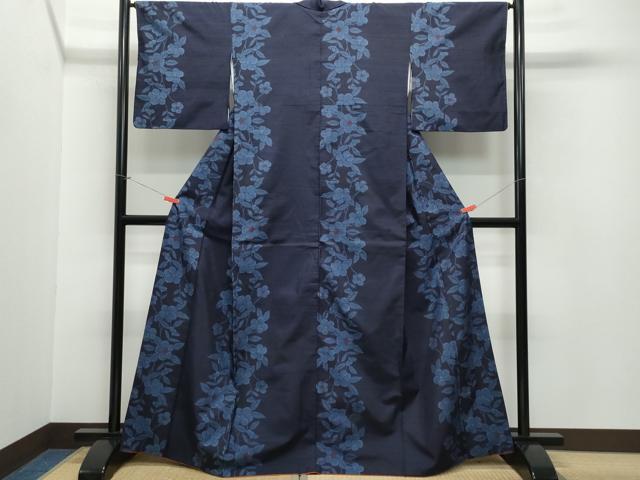 平和屋着物●上質な紬 枝花文 正絹 逸品 CAAV6556vf