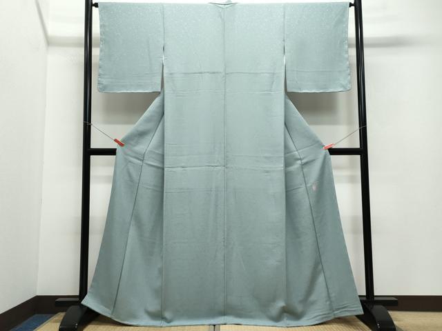 平和屋着物●上質な色無地　作家物　花唐草地紋　豆がら茶色　正絹　逸品　未使用　CAAV6563vf