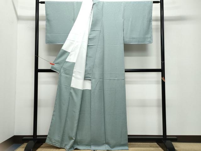 平和屋着物●上質な色無地　作家物　花唐草地紋　豆がら茶色　正絹　逸品　未使用　CAAV6563vf
