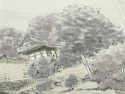 平和屋着物●訪問着 本場染大島紬 作家物 風景草木文 正絹 逸品 CAAV6575vf
