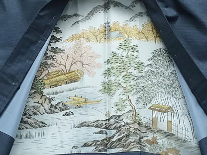 平和屋着物●男性 本場大島紬 アンサンブル 100亀甲 総詰め 正絹 逸品 未使用 CAAV6586vf