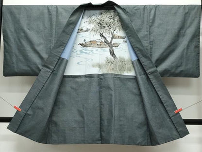 平和屋着物●男性 本場大島紬 アンサンブル 100亀甲 総詰め 正絹 逸品 CAAV6589vf