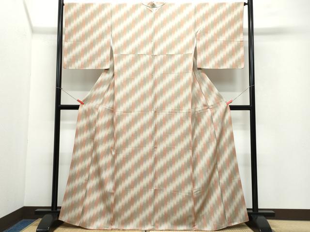 平和屋着物●上質な小紋　縞　正絹　逸品　CAAV6608vf