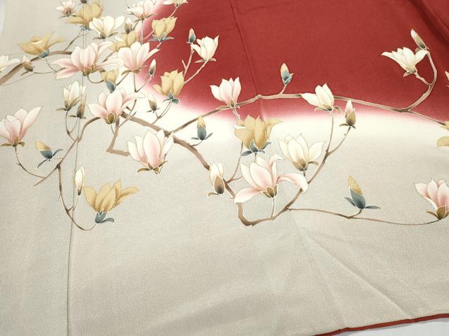 平和屋着物●訪問着　枝花文　金彩　鬼しぼ縮緬　正絹　逸品　CAAV6611vf