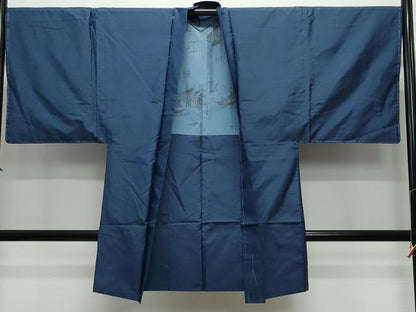 平和屋着物●男性　本場大島紬　アンサンブル　幾何学文様　正絹　逸品　CAAV6641vf