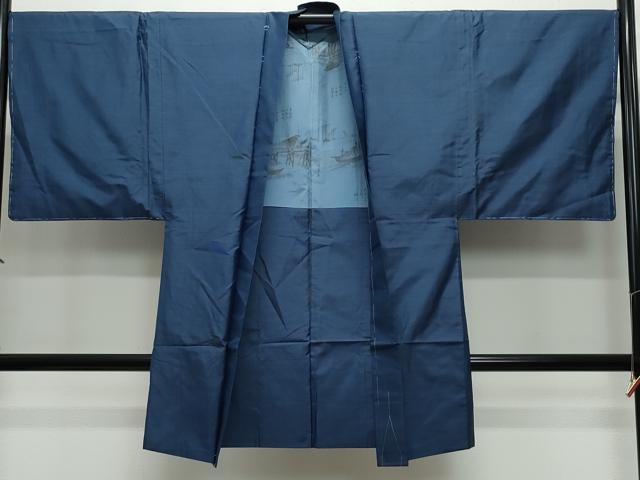 平和屋着物●男性　本場大島紬　アンサンブル　幾何学文様　正絹　逸品　CAAV6641vf