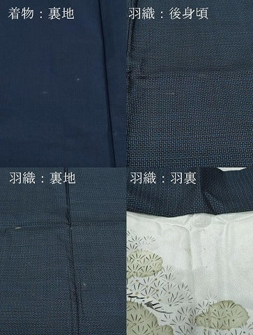 平和屋着物●男性　本場大島紬　アンサンブル　100亀甲　総詰め　正絹　逸品　CAAV6644vf