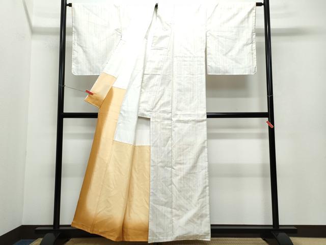 平和屋着物●本場大島紬　白大島　9マルキ　霞文　証紙付き　正絹　逸品　CABF3213ut