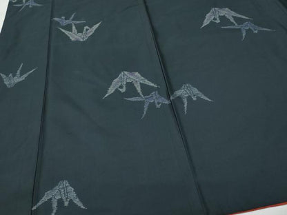 平和屋着物●本場大島紬　折り鶴　正絹　逸品　CAAV6657vf