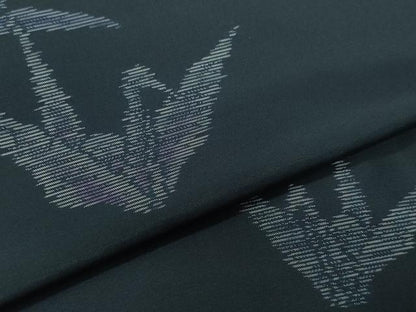 平和屋着物●本場大島紬　折り鶴　正絹　逸品　CAAV6657vf