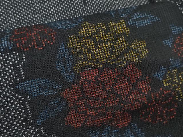 平和屋着物●本場大島紬　7マルキ　絵皿草花文　正絹　逸品　CAAV6660vf