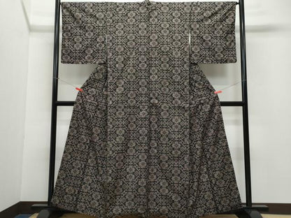 平和屋着物●本場大島紬 7マルキ 吉祥花文 正絹 逸品 CAAV6663vf