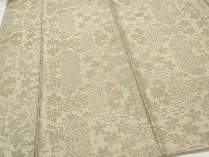 平和屋着物●本場大島紬　7マルキ　吉祥花文　正絹　逸品　CAAV6667vf