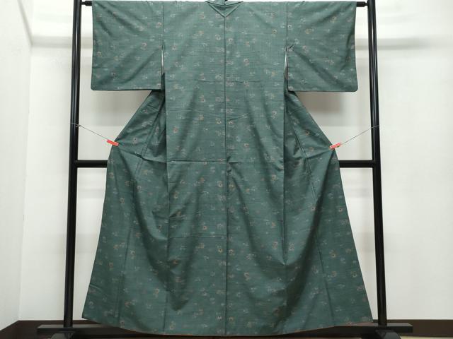 平和屋着物●上質な紬 草花文 正絹 逸品 CAAV6670vf