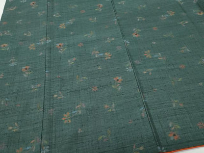 平和屋着物●上質な紬 草花文 正絹 逸品 CAAV6670vf