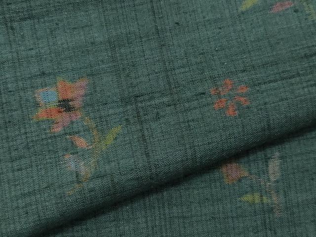 平和屋着物●上質な紬 草花文 正絹 逸品 CAAV6670vf