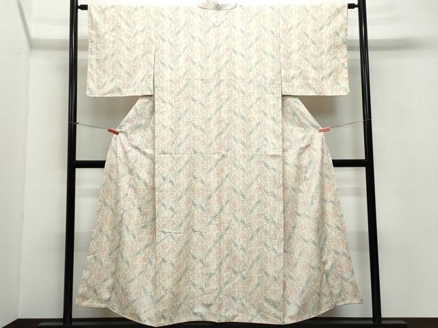 平和屋着物●本塩沢　花唐草文　正絹　逸品　CAAV6674vf