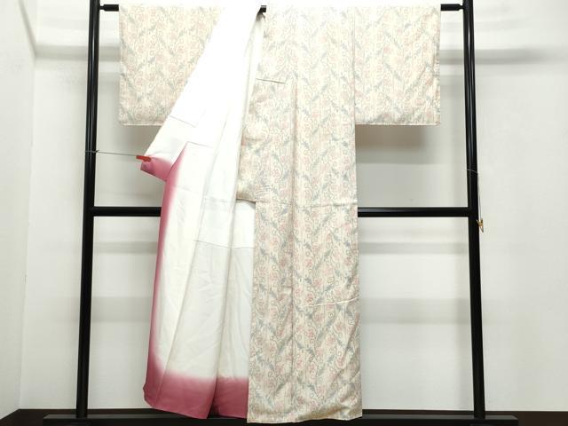 平和屋着物●本塩沢　花唐草文　正絹　逸品　CAAV6674vf