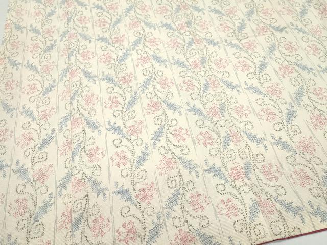 平和屋着物●本塩沢　花唐草文　正絹　逸品　CAAV6674vf