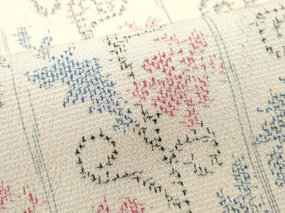 平和屋着物●本塩沢　花唐草文　正絹　逸品　CAAV6674vf