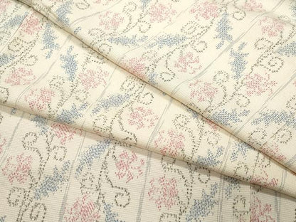 平和屋着物●本塩沢　花唐草文　正絹　逸品　CAAV6674vf