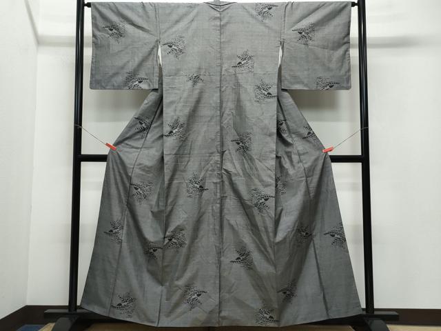 平和屋着物●本場大島紬　9マルキ　船草花文　正絹　逸品　CAAV6679vf