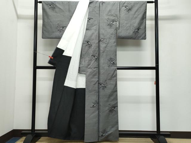 平和屋着物●本場大島紬　9マルキ　船草花文　正絹　逸品　CAAV6679vf