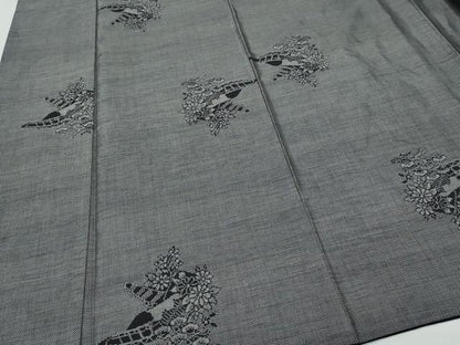 平和屋着物●本場大島紬　9マルキ　船草花文　正絹　逸品　CAAV6679vf