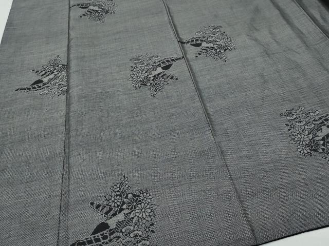 平和屋着物●本場大島紬　9マルキ　船草花文　正絹　逸品　CAAV6679vf
