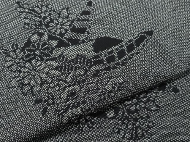 平和屋着物●本場大島紬　9マルキ　船草花文　正絹　逸品　CAAV6679vf