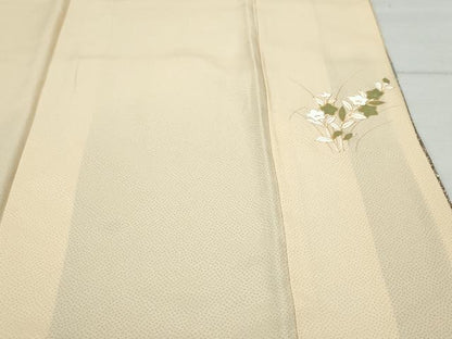 平和屋着物●訪問着　草花文　たたき染め　金彩　正絹　逸品　CAAV6690vf