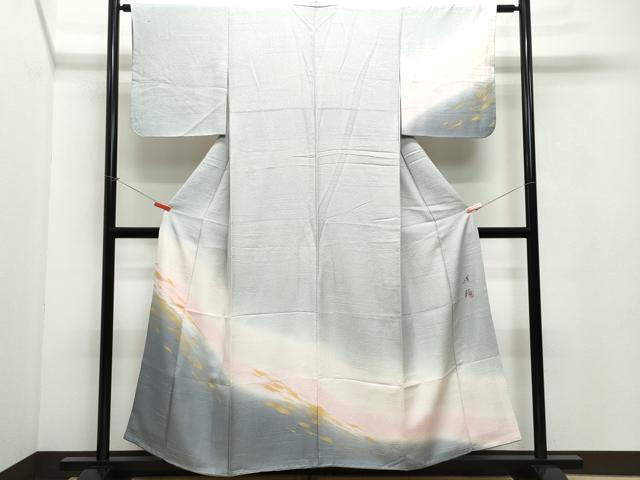 平和屋着物●訪問着 作家物 霞文 暈し染め 金彩 正絹 逸品 CAAV6691vf