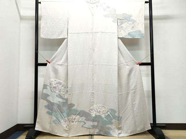 平和屋着物●訪問着 絞り 地紙辻が花 金銀彩 正絹 逸品 CAAV6698vf