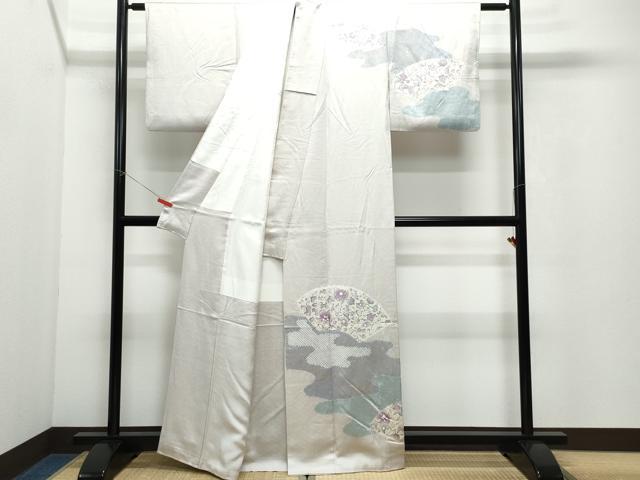 平和屋着物●訪問着 絞り 地紙辻が花 金銀彩 正絹 逸品 CAAV6698vf