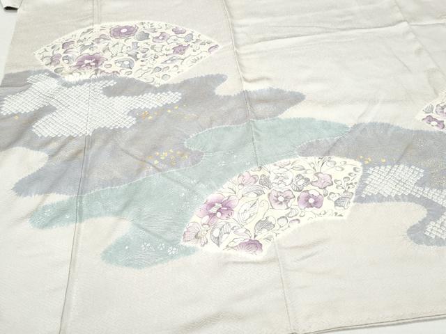 平和屋着物●訪問着 絞り 地紙辻が花 金銀彩 正絹 逸品 CAAV6698vf