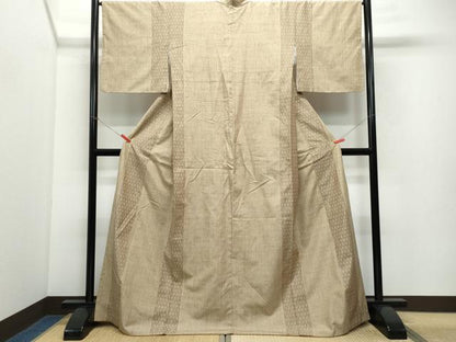 平和屋着物●上質な紬 網代織 霞文 正絹 逸品 CAAV6699vf