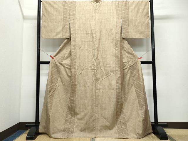 平和屋着物●上質な紬 網代織 霞文 正絹 逸品 CAAV6699vf