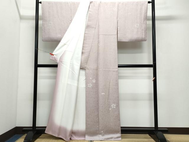 平和屋着物●友禅作家の巨匠　浅井青仁　訪問着　舞桜　金彩　正絹　逸品　CAAV6701vf